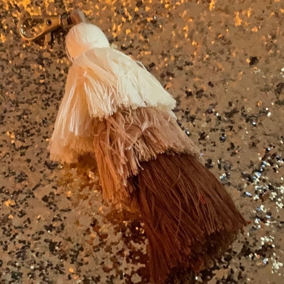 TAN, BEIGE, AND BROWN TASSEL KEYCHAIN / PURSE CHARM - Picture 1 of 1